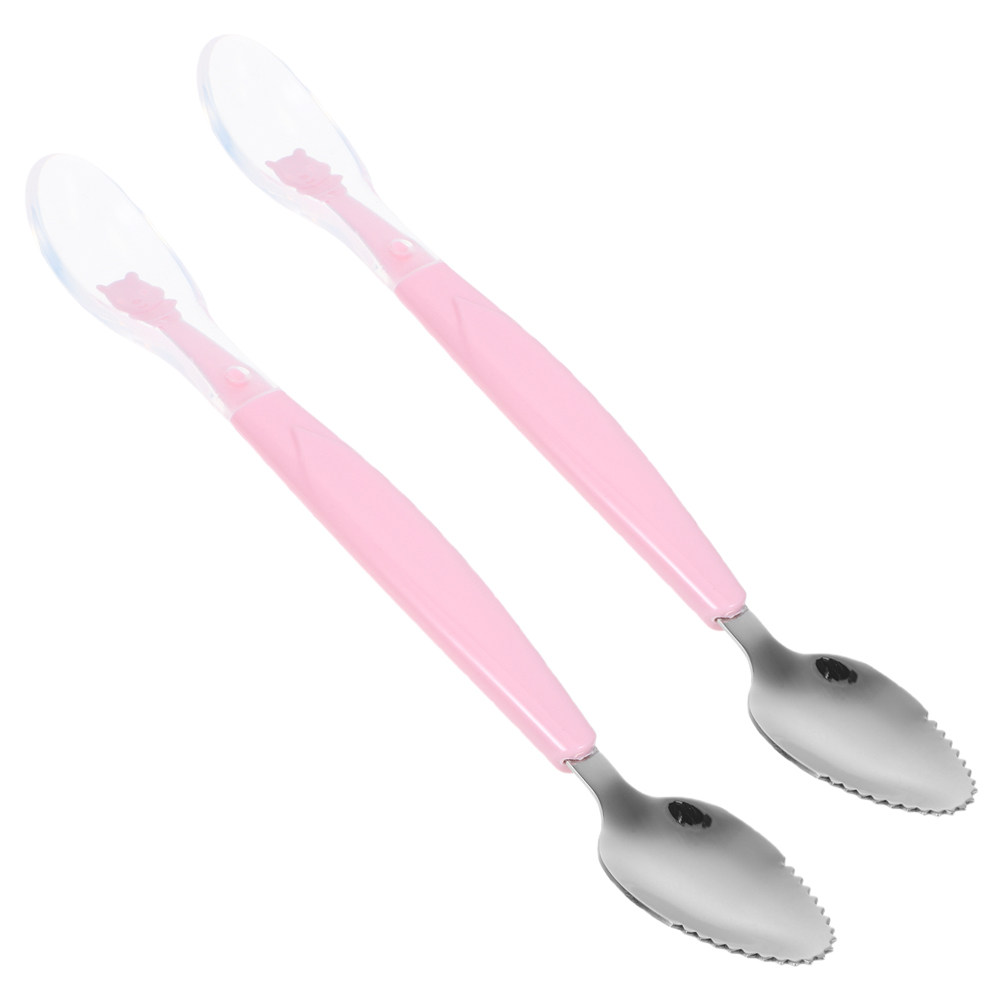 2Pcs Double Head Silicone Baby - Baby Food Yogurt 评论和价格