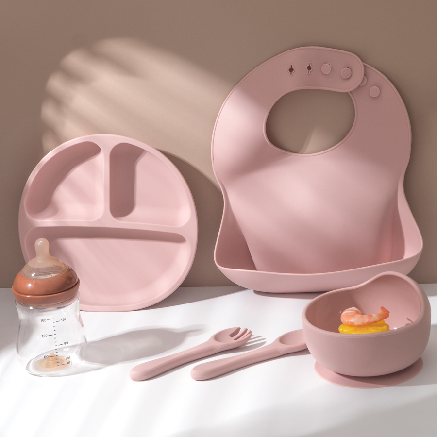 5Pcs Baby Silicone Feeding Set - Baby Food Chart 评论和价格
