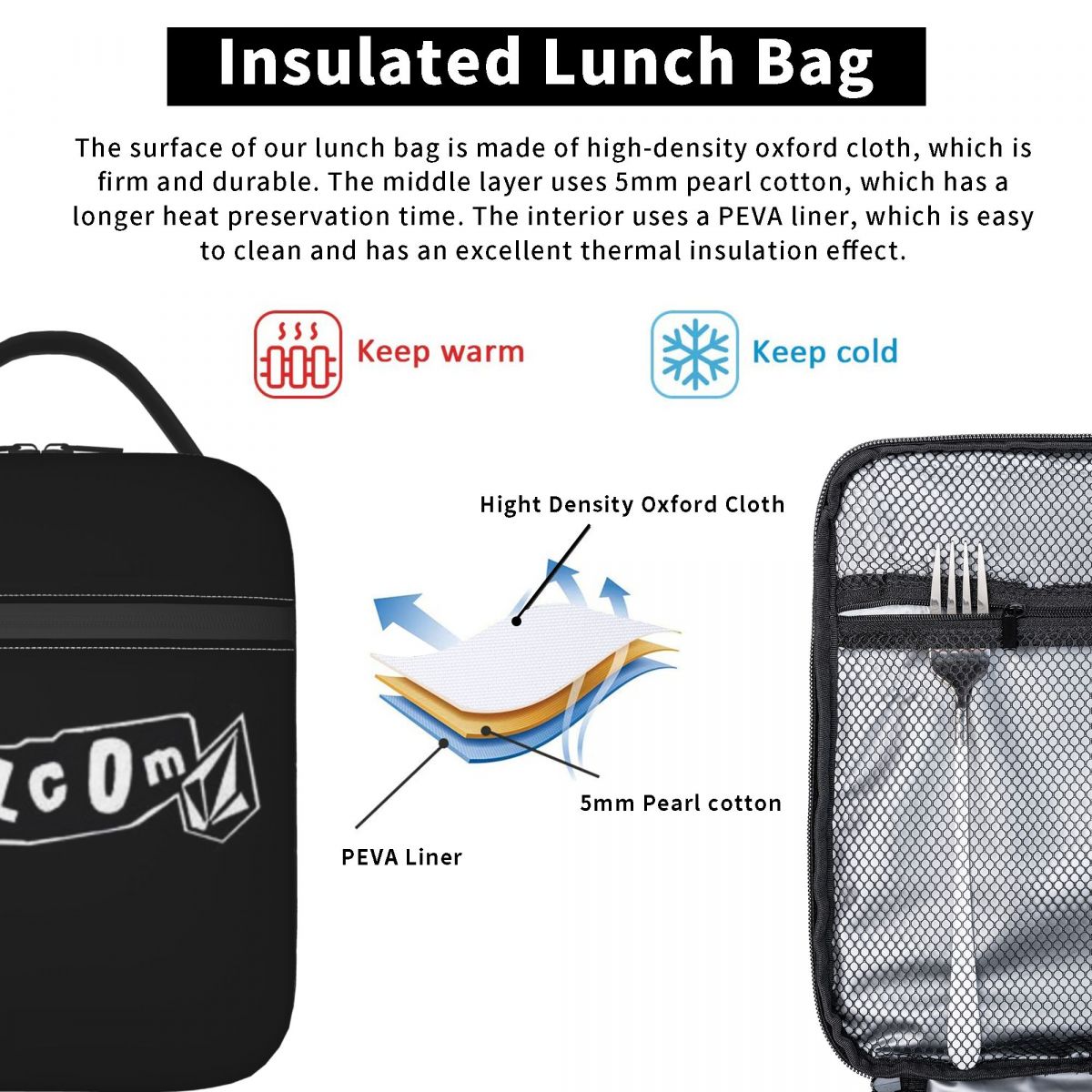V-Volcom Logo Insulated Lunch  - Baby Food Logo 评论和价格