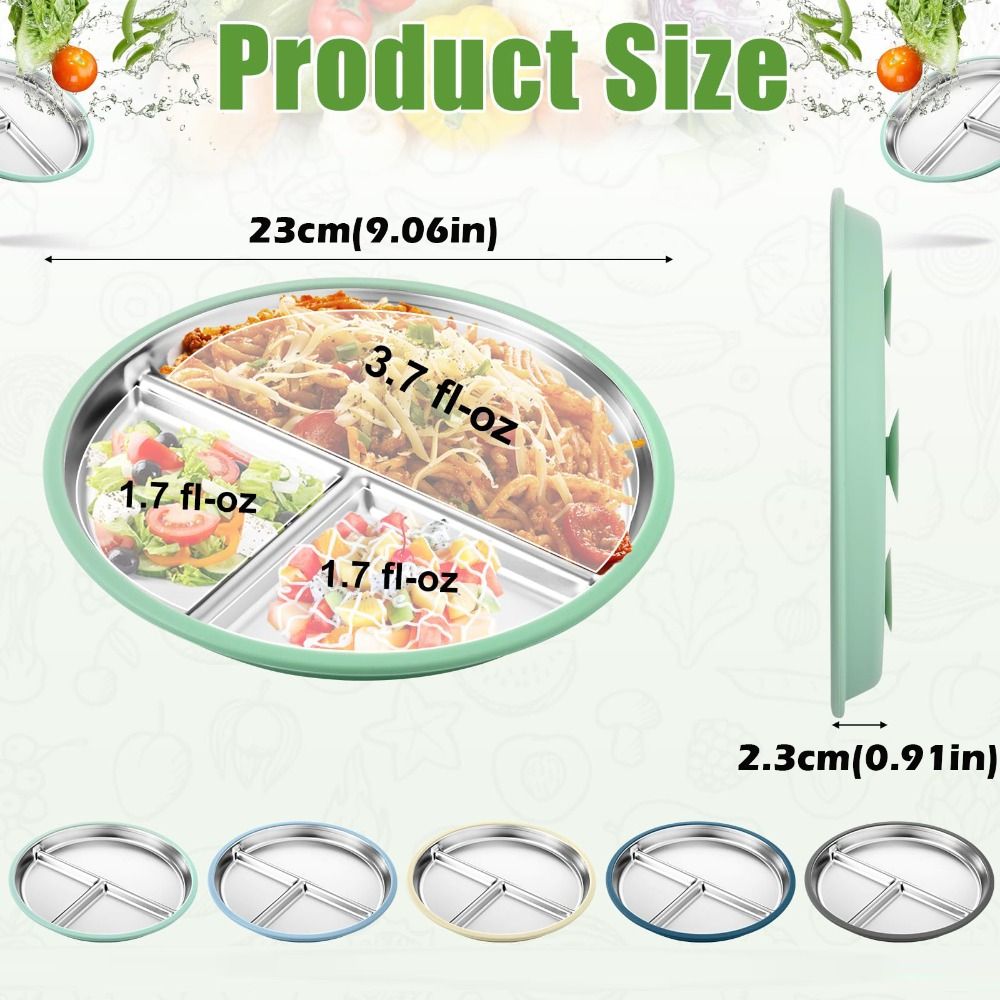 Stainless Steel Kids Plate wit - Plate Suction Toddler 评论和价格