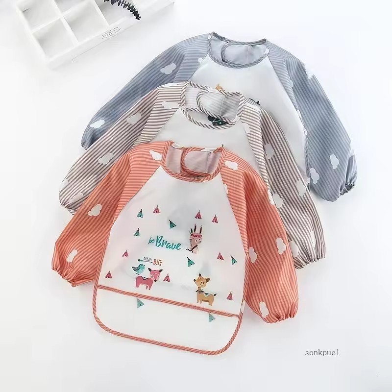 1-5pcs For1-3Year Baby Long Sl - Bib Long Sleeve 评论和价格
