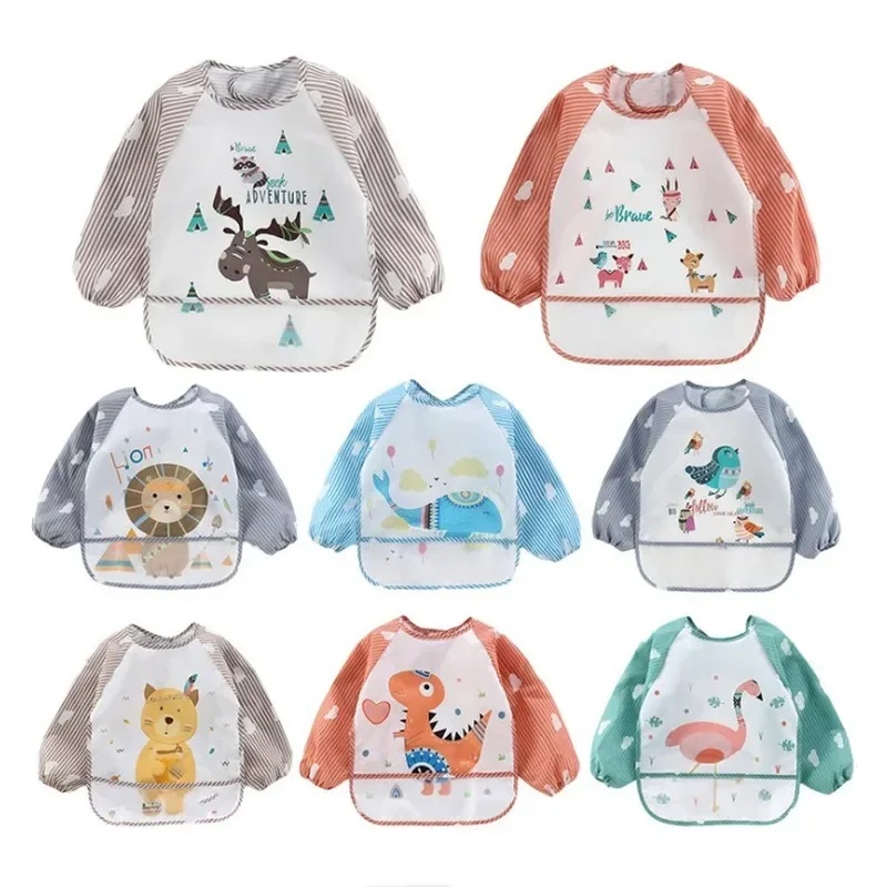 1-5pcs For1-3Year Baby Long Sl - Bib Long Sleeve 评论和价格