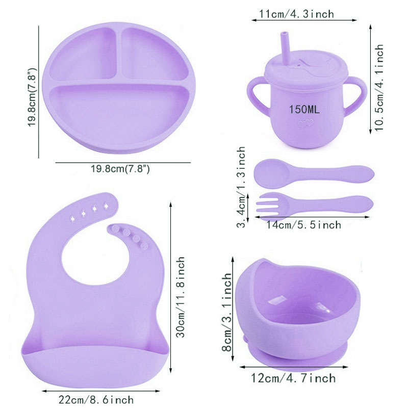 6PCS Silicone Feeding Set For  - Baby Food Logo 评论和价格